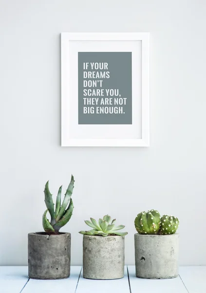 POSTERIOR MOTIVACIONAL COM SUCCULENTES — Fotografia de Stock