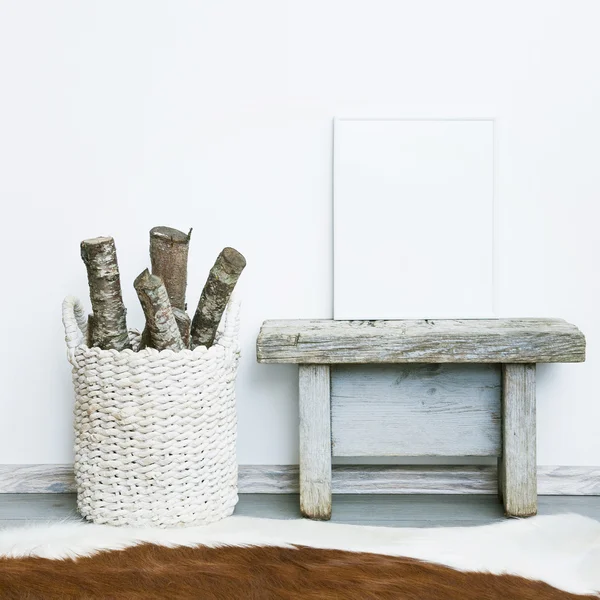 Interno della camera stile scandinavo Hipster — Foto Stock