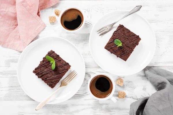 Brownie Fatto Casa Con Cioccolato Fondente — Foto Stock