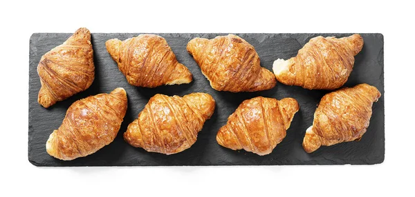 Croissants Recém Assados Isolados Fundo Branco — Fotografia de Stock