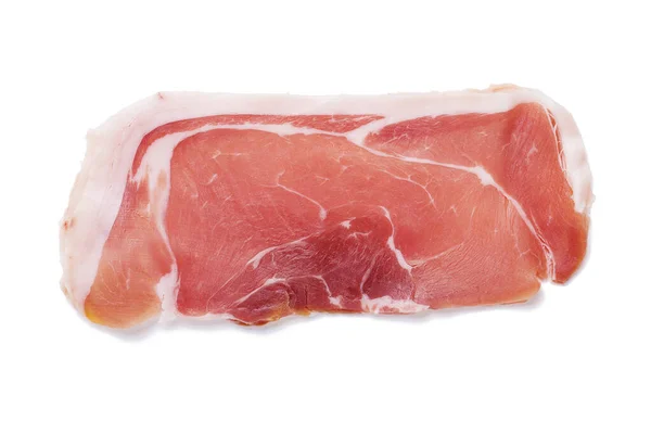 Bacon Pancetta Diisolasi Pada Latar Belakang Putih — Stok Foto