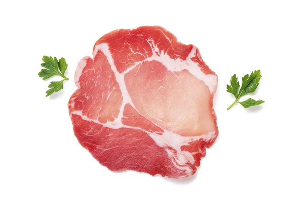 Italienische Bresaola Scheiben Isoliert Auf Weißem Hintergrund — Stockfoto