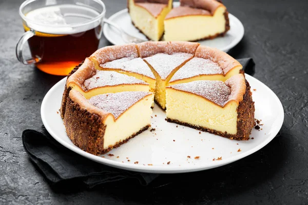 Hemlagad Cheesecake Gryta Med Mascarponeost Och Citron — Stockfoto