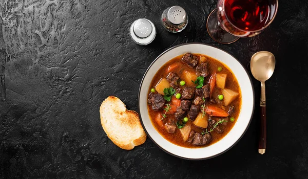 Irish Stew Made Beef Potatoes Carrots Herbs Traditional Patrick Day — Stock Photo, Image