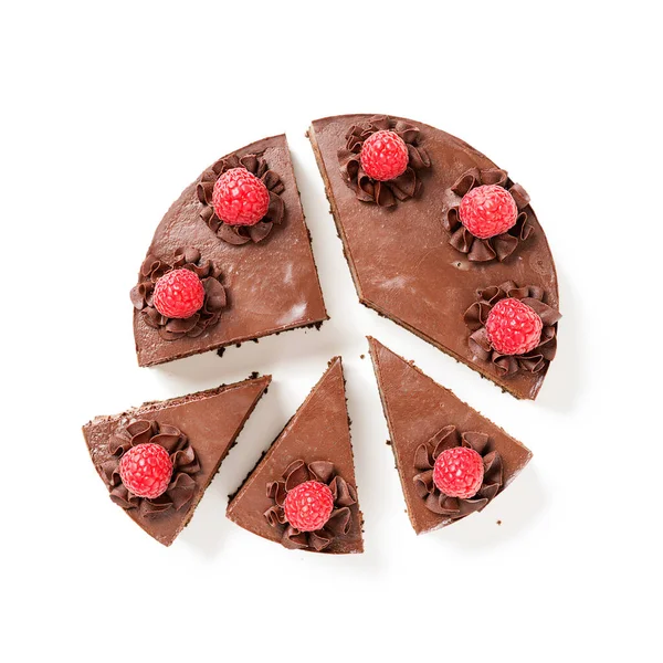 Bolo Queijo Chocolate Escuro Cremoso Com Biscoitos Oreo Chocolate Framboesas — Fotografia de Stock