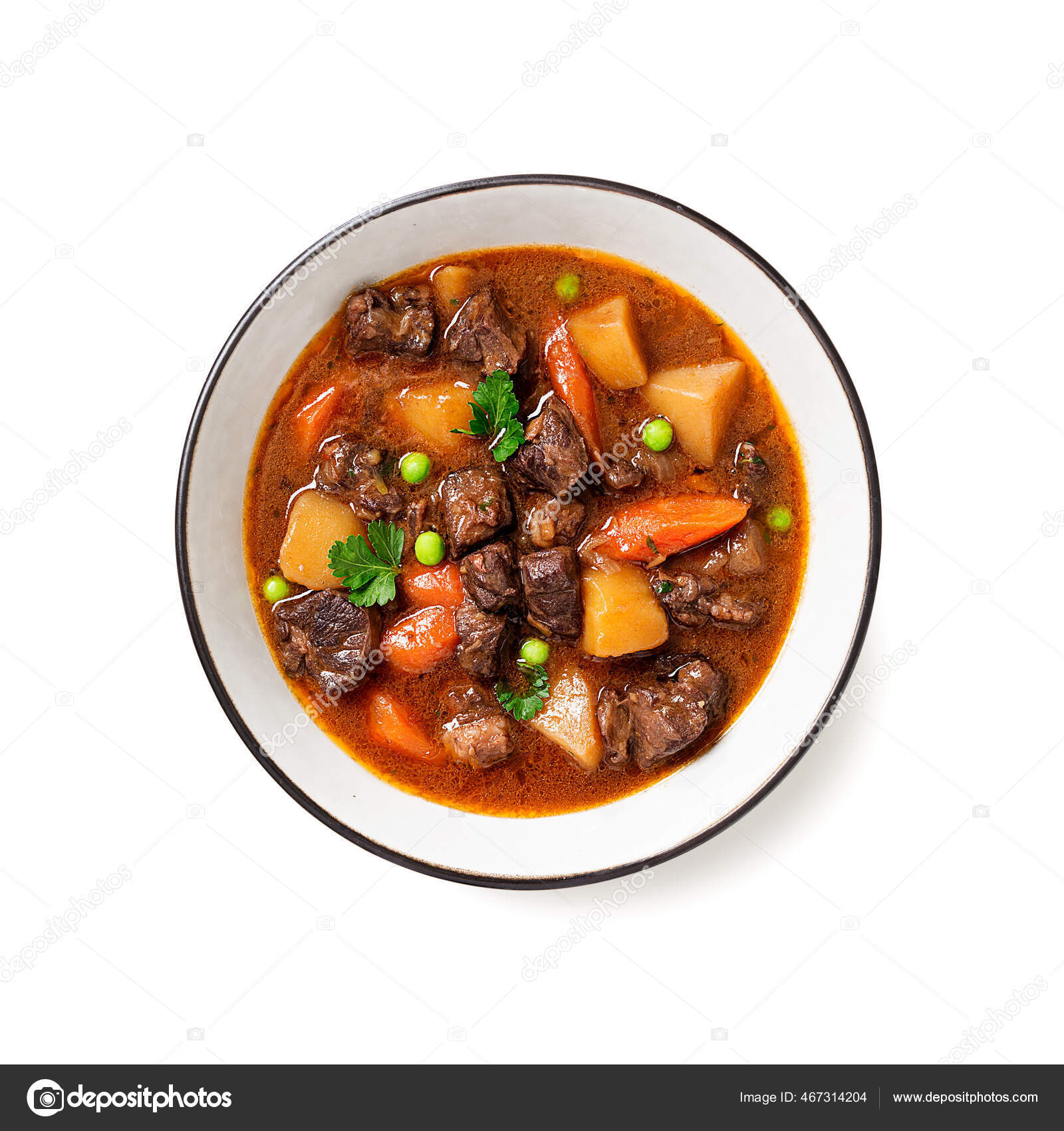 Irish Stew Made Beef Potatoes Carrots Herbs Traditional Patrick's Day