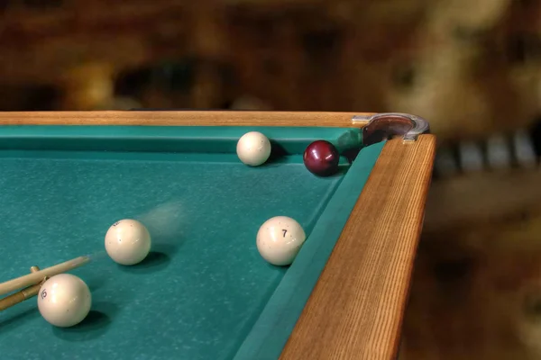 Billiards straight single shot — Stock Photo, Image