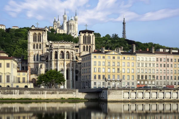 Cathedrale above the church in Lyon city — Stock Photo, Image