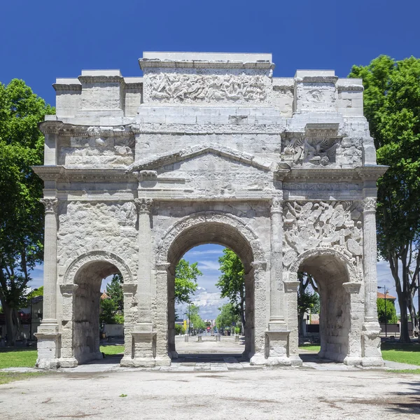 The famous triumphal arch of Orange in square view