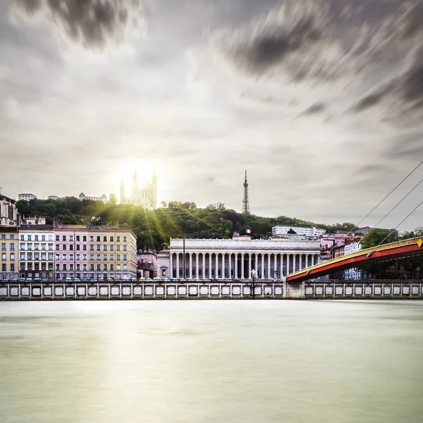 Sunset a little dramatic in Lyon city — Stock Photo, Image