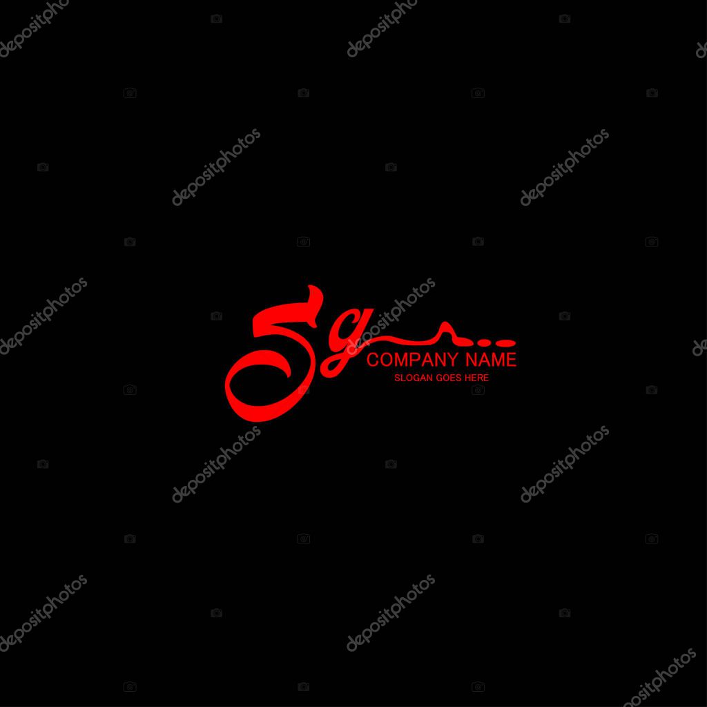 Initial handwriting logo template vector