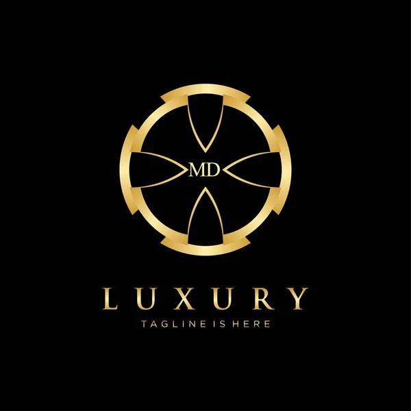 Mdletter Initial Royal Luxury Logo Template — 图库矢量图片