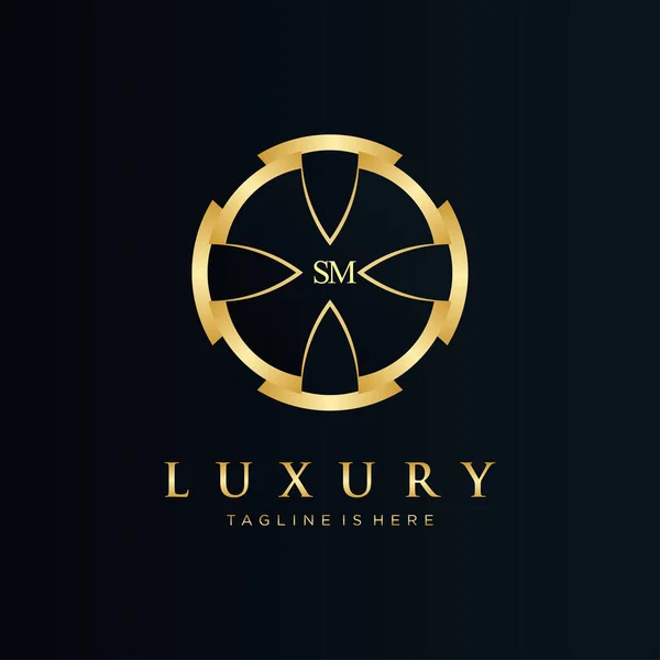 Lettre Initiale Avec Modèle Logo Luxe Royal — Image vectorielle