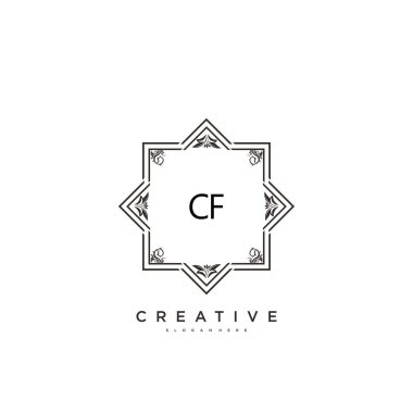 CF Beauty vektör ilk logo sanat, el yazısı ilk imza, düğün, moda, mücevher, butik, çiçek ve botanik herhangi bir şirket veya işletme için yaratıcı şablon ile.