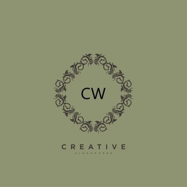 CW Beauty vektör ilk logo sanat, el yazısı ilk imza, düğün, moda, mücevher, butik, çiçek ve botanik herhangi bir şirket veya işletme için yaratıcı şablon ile.