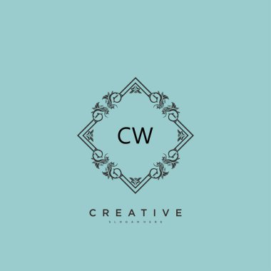 CW Beauty vektör ilk logo sanat, el yazısı ilk imza, düğün, moda, mücevher, butik, çiçek ve botanik herhangi bir şirket veya işletme için yaratıcı şablon ile.