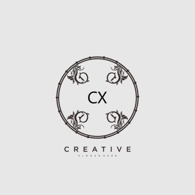 CX Beauty vektör ilk logo sanat, el yazısı ilk imza, düğün, moda, mücevher, butik, çiçek ve botanik herhangi bir şirket veya işletme için yaratıcı şablon ile.