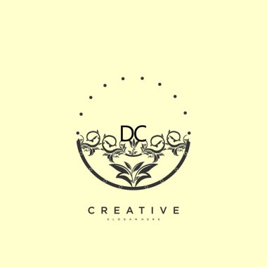 DC Güzellik Vektörü ilk logo sanatı, ilk imzadan oluşan el yazısı logosu, düğün, moda, mücevher, butik, çiçek ve botanik, herhangi bir şirket veya işletme için yaratıcı şablona sahip..