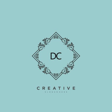 DC Güzellik Vektörü ilk logo sanatı, ilk imzadan oluşan el yazısı logosu, düğün, moda, mücevher, butik, çiçek ve botanik, herhangi bir şirket veya işletme için yaratıcı şablona sahip..