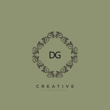 İlk imzalı el yazısı logosu, ilk imza, düğün, moda, mücevher, butik, çiçek ve botanik. Herhangi bir şirket veya işletme için yaratıcı şablona sahip..