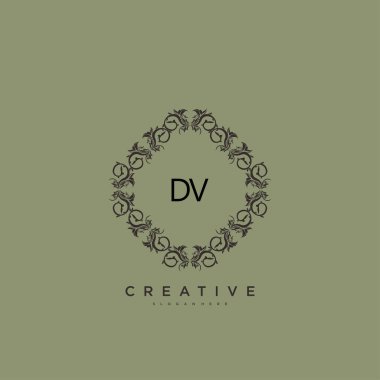 DV Beauty vektör ilk logo sanat, el yazısı ilk imza, düğün, moda, mücevher, butik, çiçek ve botanik herhangi bir şirket veya işletme için yaratıcı şablon ile.