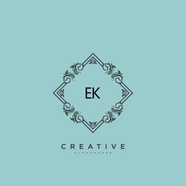 İlk imza, düğün, moda, mücevher, butik, çiçek ve botanik gibi her şirket için yaratıcı şablona sahip ilk el yazısı logosu, el yazısı sanatı, EK.