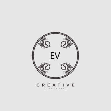 EV Beauty vektör ilk logo sanat, el yazısı ilk imza, düğün, moda, mücevher, butik, çiçek ve botanik herhangi bir şirket veya işletme için yaratıcı şablon ile.
