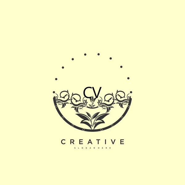 Beautityベクトル初期ロゴアート 任意の会社やビジネスのための創造的なテンプレートと初期署名 結婚式 ファッション ジュエリー ブティック 花や植物の手書きのロゴ — ストックベクタ
