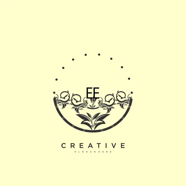 Ee美容ベクトル初期ロゴアート 任意の会社やビジネスのための創造的なテンプレートと初期署名 結婚式 ファッション ジュエリー ブティック 花や植物の手書きのロゴ — ストックベクタ