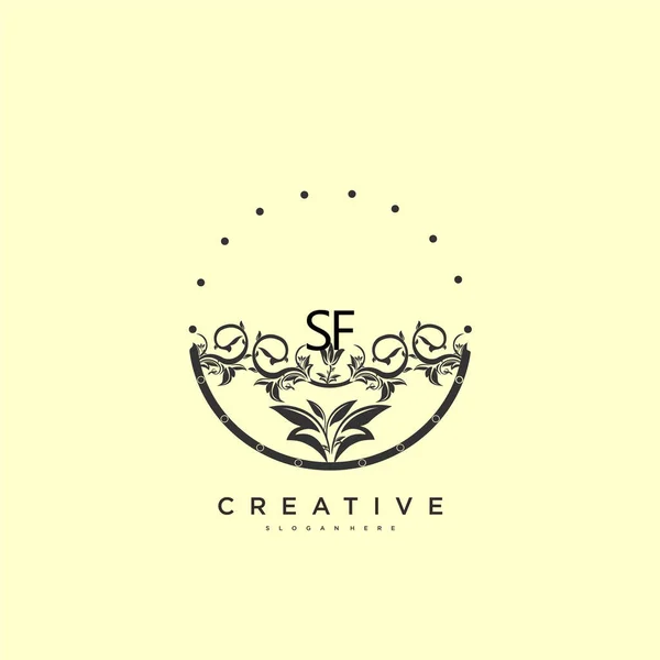 Beauty Vector Logo Inicial Logotipo Escritura Mano Diseño Arte Firma — Vector de stock