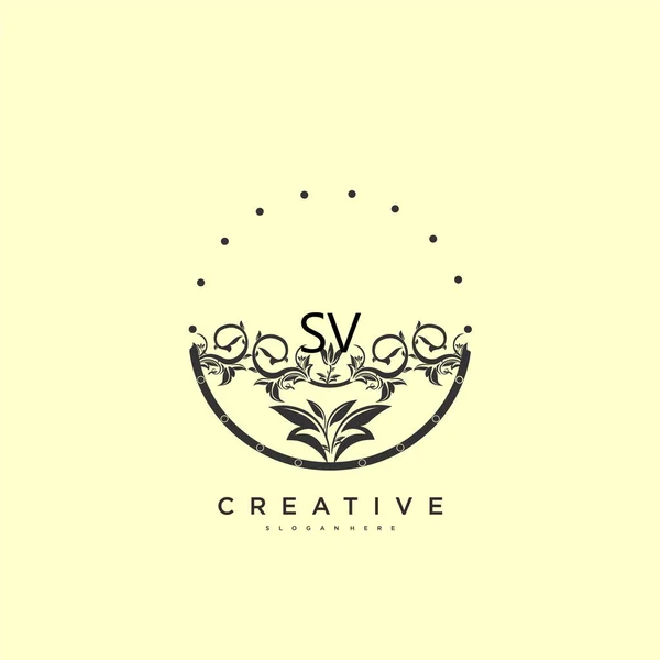 Beauty Vector Logo Inicial Diseño Arte Logotipo Escritura Mano Firma — Archivo Imágenes Vectoriales