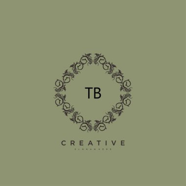 Tüberküloz ilk logosu, el yazısı sanat tasarımı ilk imza, düğün, moda, mücevher, butik, çiçek ve botanik herhangi bir şirket veya işletme için yaratıcı şablona sahip..