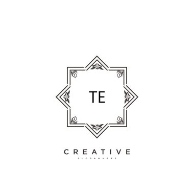 TE Beauty vektör başlangıç logosu, ilk imzanın el yazısı sanat tasarımı, düğün, moda, mücevher, butik, çiçek ve botanik herhangi bir şirket veya işletme için yaratıcı şablona sahip..