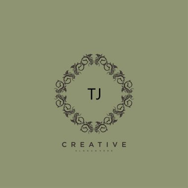 TJ güzellik vektörü ilk logosu, ilk imzanın el yazısı sanat tasarımı, düğün, moda, mücevher, butik, çiçek ve botanik, herhangi bir şirket veya işletme için yaratıcı şablona sahip..