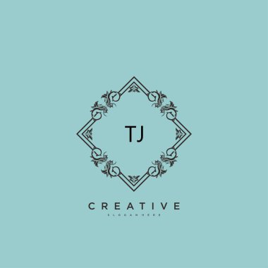 TJ güzellik vektörü ilk logosu, ilk imzanın el yazısı sanat tasarımı, düğün, moda, mücevher, butik, çiçek ve botanik, herhangi bir şirket veya işletme için yaratıcı şablona sahip..