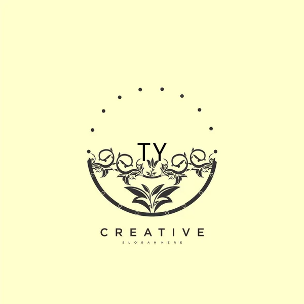 Beauty Vector Logo Inicial Diseño Arte Logotipo Escritura Mano Firma — Vector de stock