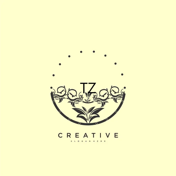 Beauty Vector Logo Inicial Diseño Arte Logotipo Escritura Mano Firma — Vector de stock