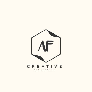 AF Güzellik Vektörü ilk logosu, ilk imzanın el yazısı sanat tasarımı, düğün, moda, mücevher, butik, çiçek ve botanik, herhangi bir şirket veya işletme için yaratıcı şablona sahip..