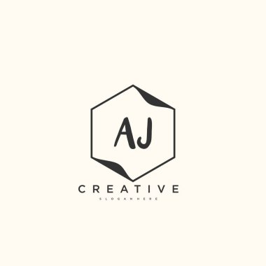 AJ Beauty vector initial logo, handwriting logo art design of initial signature, wedding, fashion, jewerly, boutique, floral and botanical with creative template for any company or business.