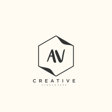 AV Beauty vector initial logo, handwriting logo art design of initial signature, wedding, fashion, jewerly, boutique, floral and botanical with creative template for any company or business.
