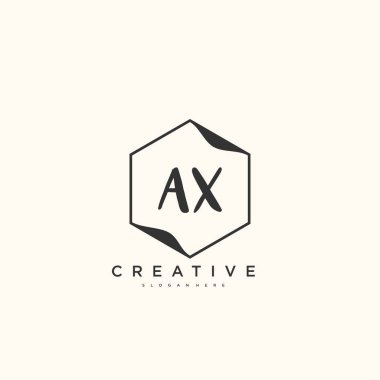 AX Beauty vector initial logo, handwriting logo art design of initial signature, wedding, fashion, jewerly, boutique, floral and botanical with creative template for any company or business.