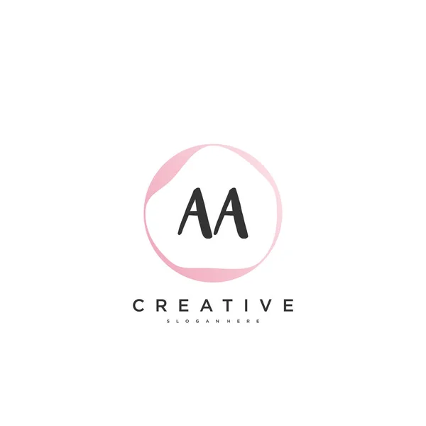 Logo Inicial Beauty Vector Diseño Arte Logotipo Escritura Mano Firma — Vector de stock