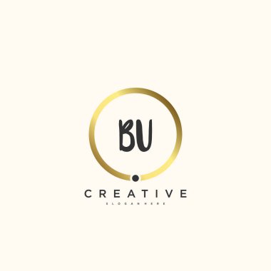 BU Beauty vektör ilk logo, el yazısı sanat tasarımı imza, düğün, moda, mücevher, butik, çiçek ve botanik herhangi bir şirket veya işletme için yaratıcı şablon ile.