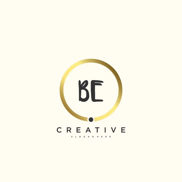 Beauty Vecteur Initial Logo Écriture Logo Art Design Signature Initiale — Image vectorielle