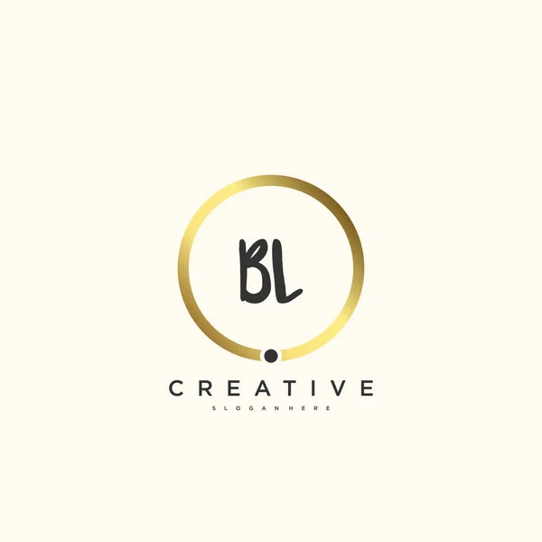 Beauty Logo Vectoriel Initial Logo Manuscrit Design Art Signature Initiale — Image vectorielle