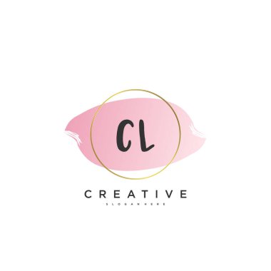 CL Beauty vektör ilk logo, el yazısı sanat tasarımı imza, düğün, moda, mücevher, butik, çiçek ve botanik herhangi bir şirket veya işletme için yaratıcı şablon ile.