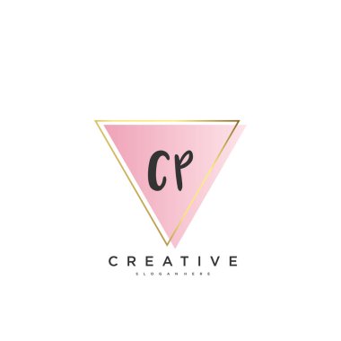CP Beauty vektör ilk logo, el yazısı sanat tasarımı imza, düğün, moda, mücevher, butik, çiçek ve botanik herhangi bir şirket veya iş için yaratıcı şablona sahip..