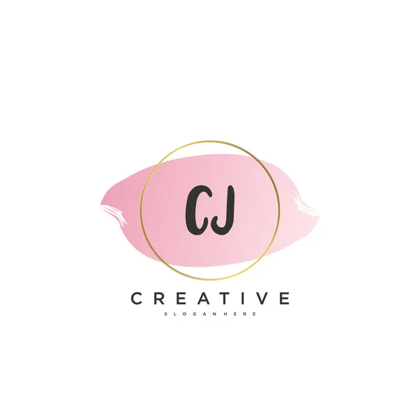 Beauty Vector Initial Logo Handschrift Logo Art Design Der Initialen — Stockvektor