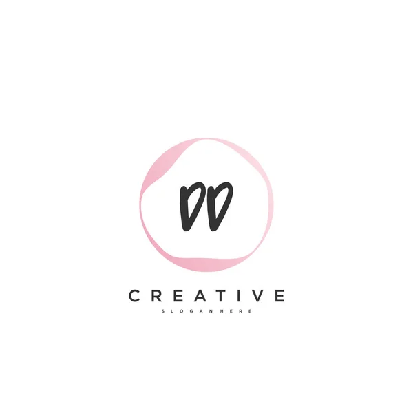 Beauty Vector Logo Inicial Diseño Arte Logotipo Escritura Mano Firma — Vector de stock