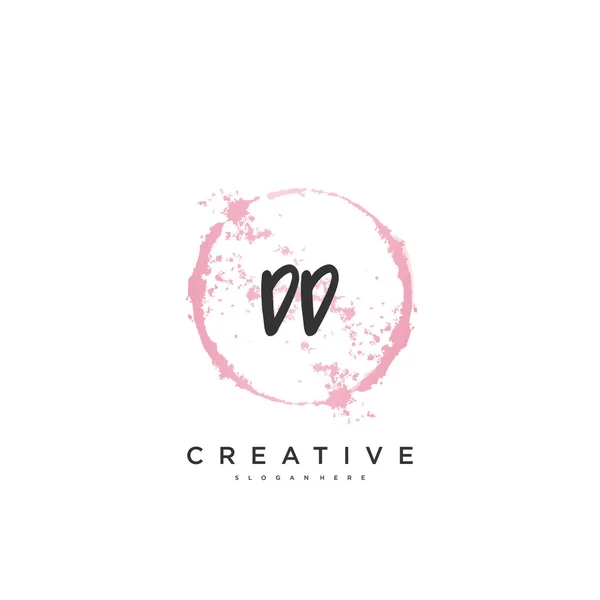 Beauty Vector Initiaal Logo Handschrift Logo Art Design Van Eerste — Stockvector